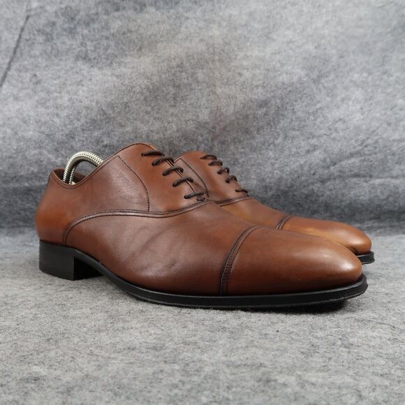 To Boot Shoes Men 8 Oxford Cap Toe Formal Calf Leather Brandon II Classic Cognac - Picture 1 of 16